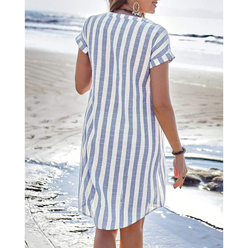 Selene™ | Elegant randig skjortklänning
